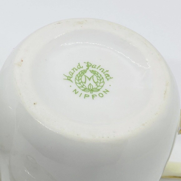 Antique Nippon Morimura Creamer Sugar Pink Cabbage Rose Gold Gilt Hand Painted - Picture 12 of 12